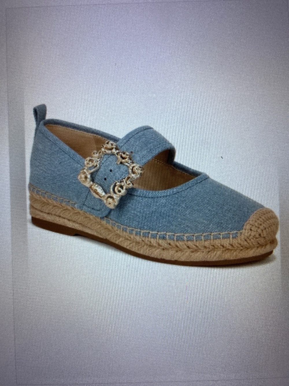 Sam Edelman Maddy Mary Jane Espadrille Denim Light Blue Shoes